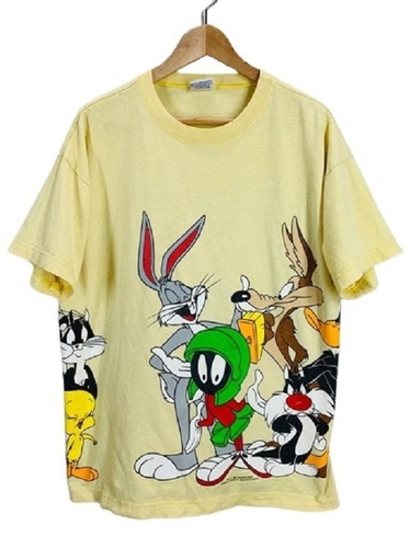 cartoon printed fancy short sleeve round neck cotton t shirt for women 088